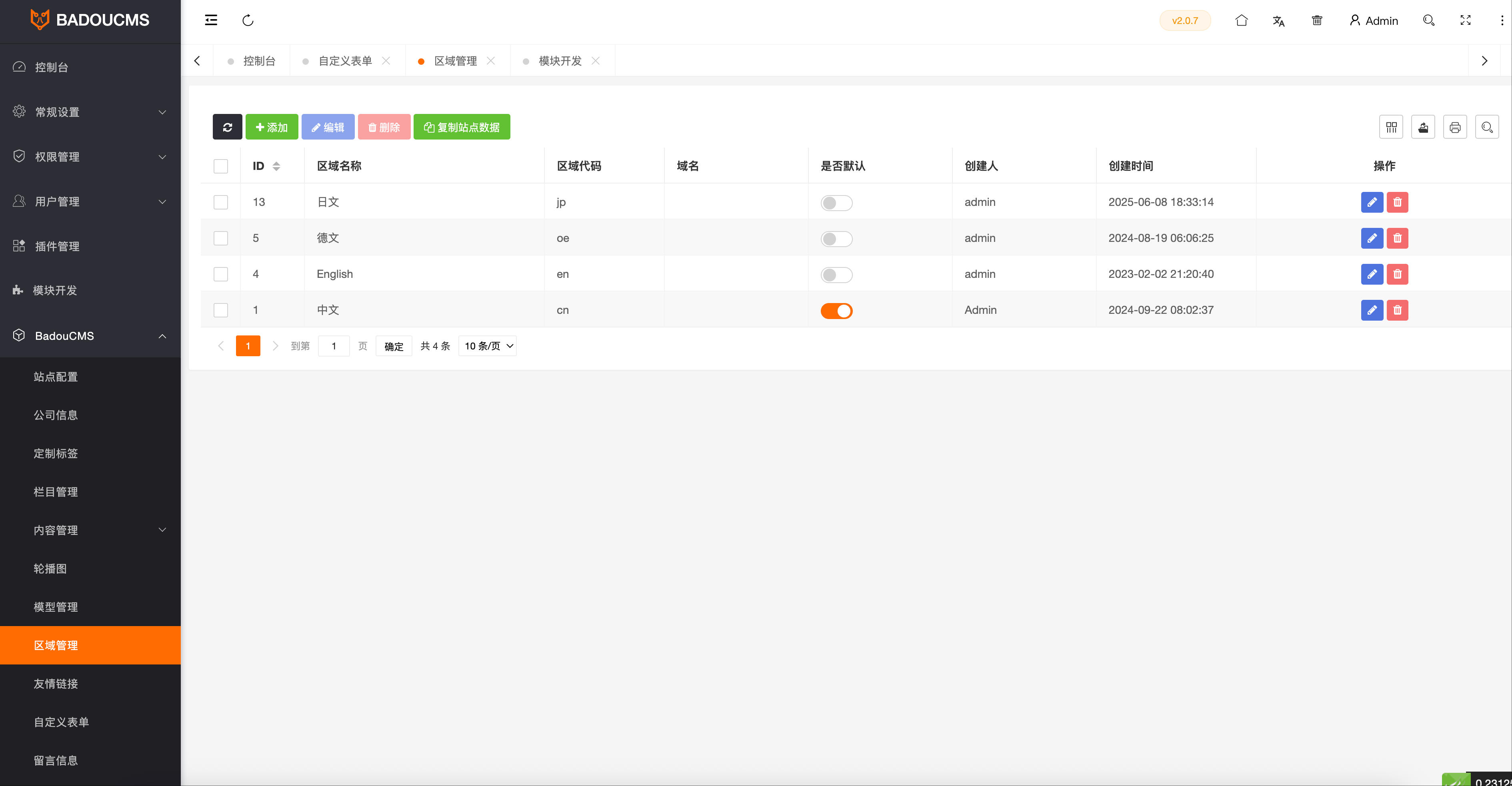 站点数据复制